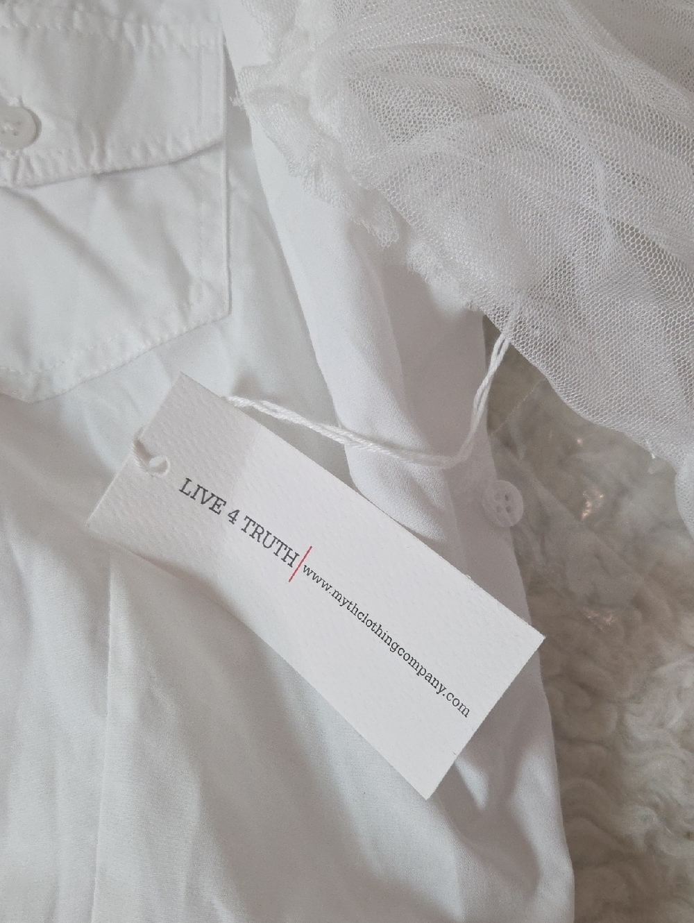 NWY Live 4 Truth White Sheer Tiered Maxi Shirt Dress with Ruffle Sleeves SZ L - Picture 8 of 13